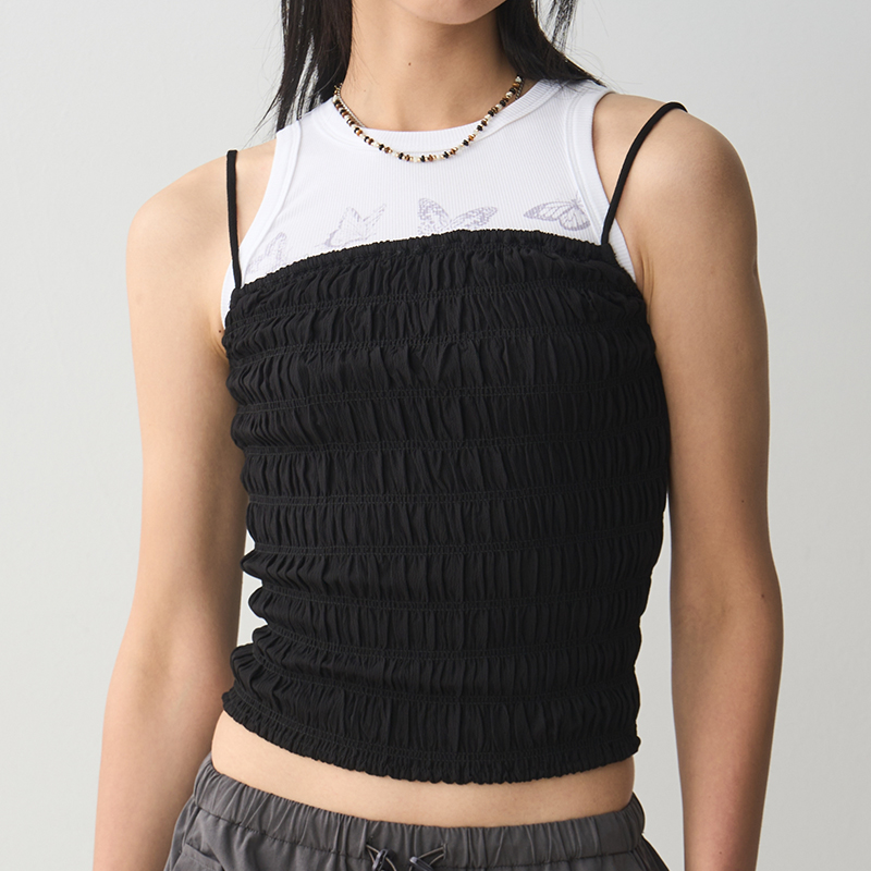 Sexy Ruffled Camisole for Women - Stretchy Bustier Top with Ruffle Edge, Perfect Summer Layering Piece