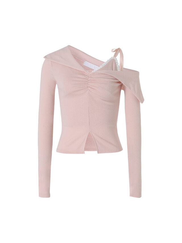 Slim Fit Lace Tie Vest and Asymmetrical Long Sleeve T-Shirt Two-Piece Set - Spring/Summer Fashion, Y2K Inspired, Trendy Layering