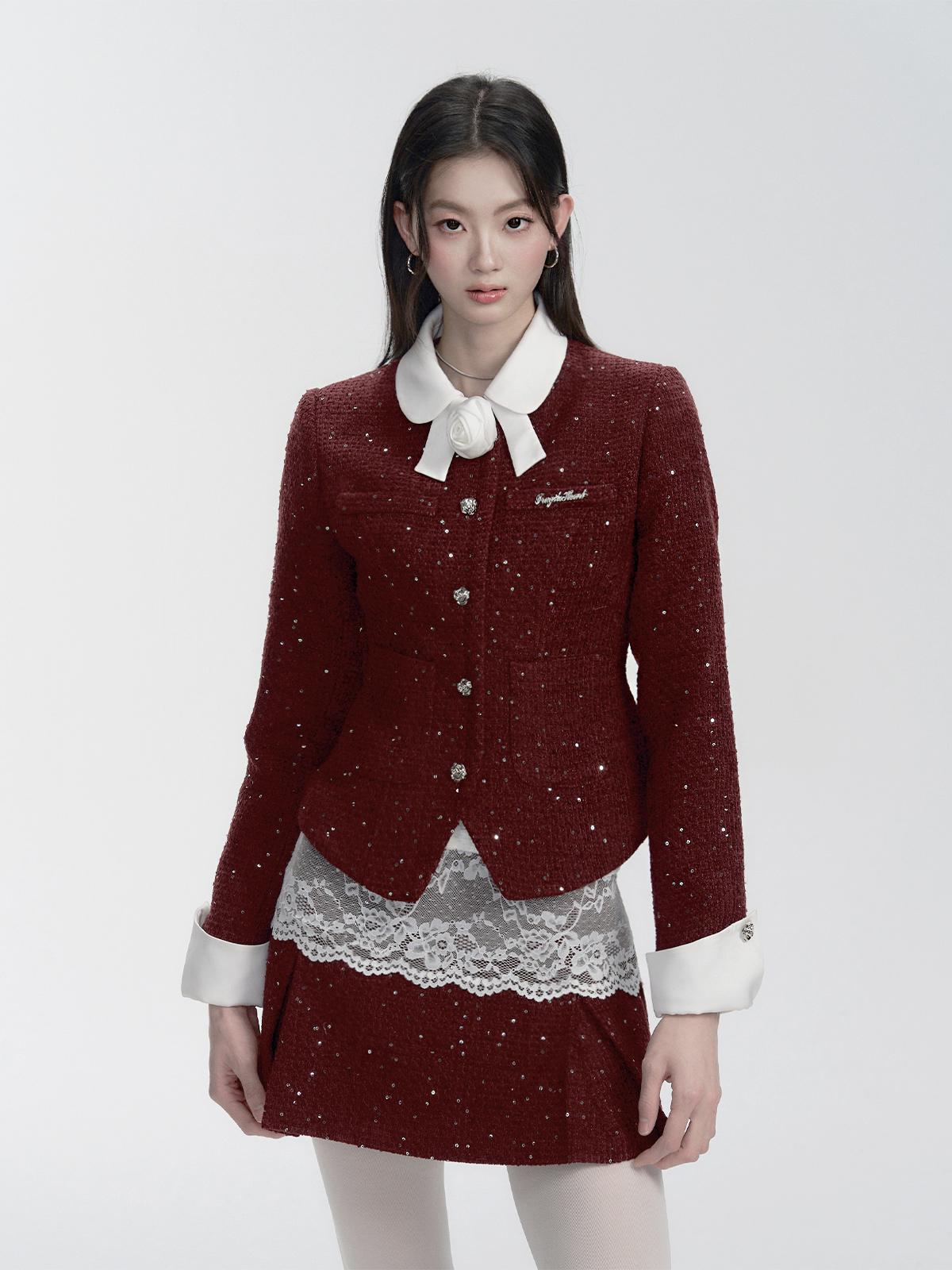 Smoky Purple Dreamland Rhinestone Jacket Fragrance Set - Spring Summer Outfit for 90s and Y2K Style Fashion