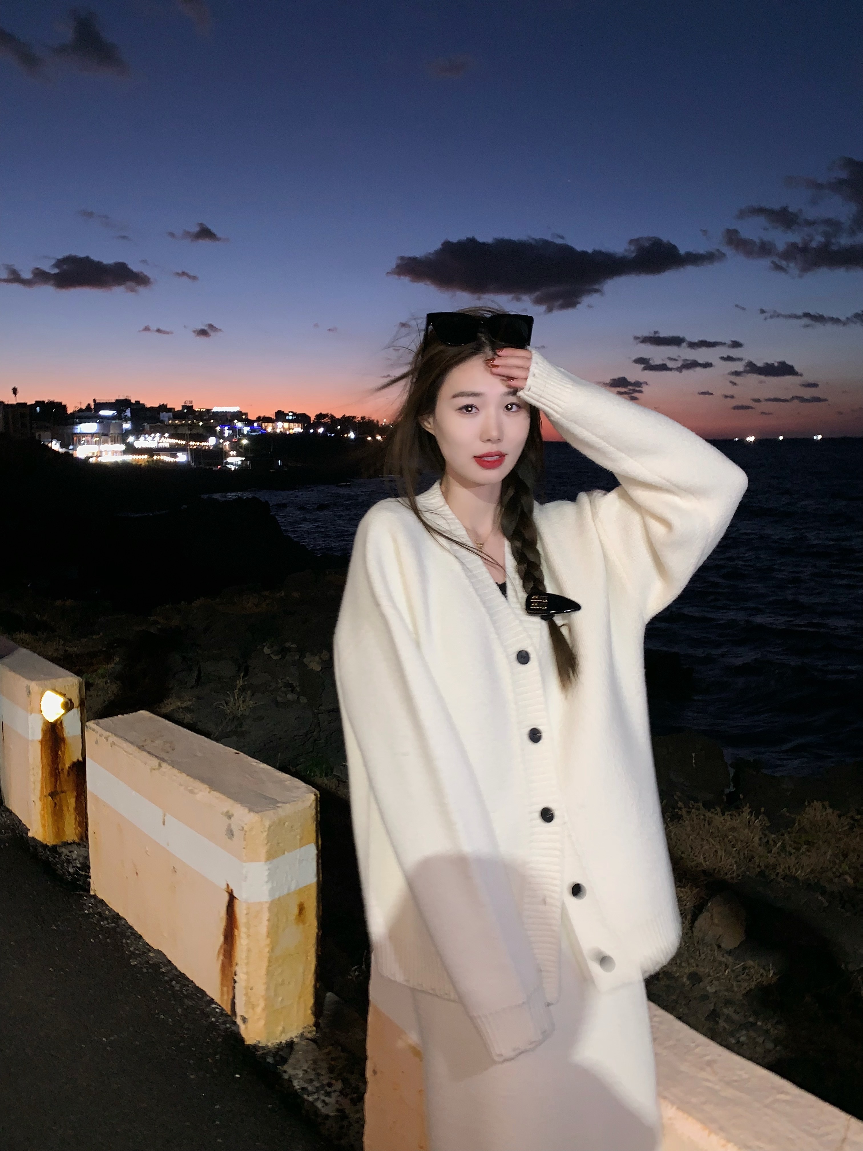 Soft and Fluffy Cardigan and Slimming Skirt Sweater Set for Women - Autumn Winter Fashion, Uma Style, Cozy Layering Outfit