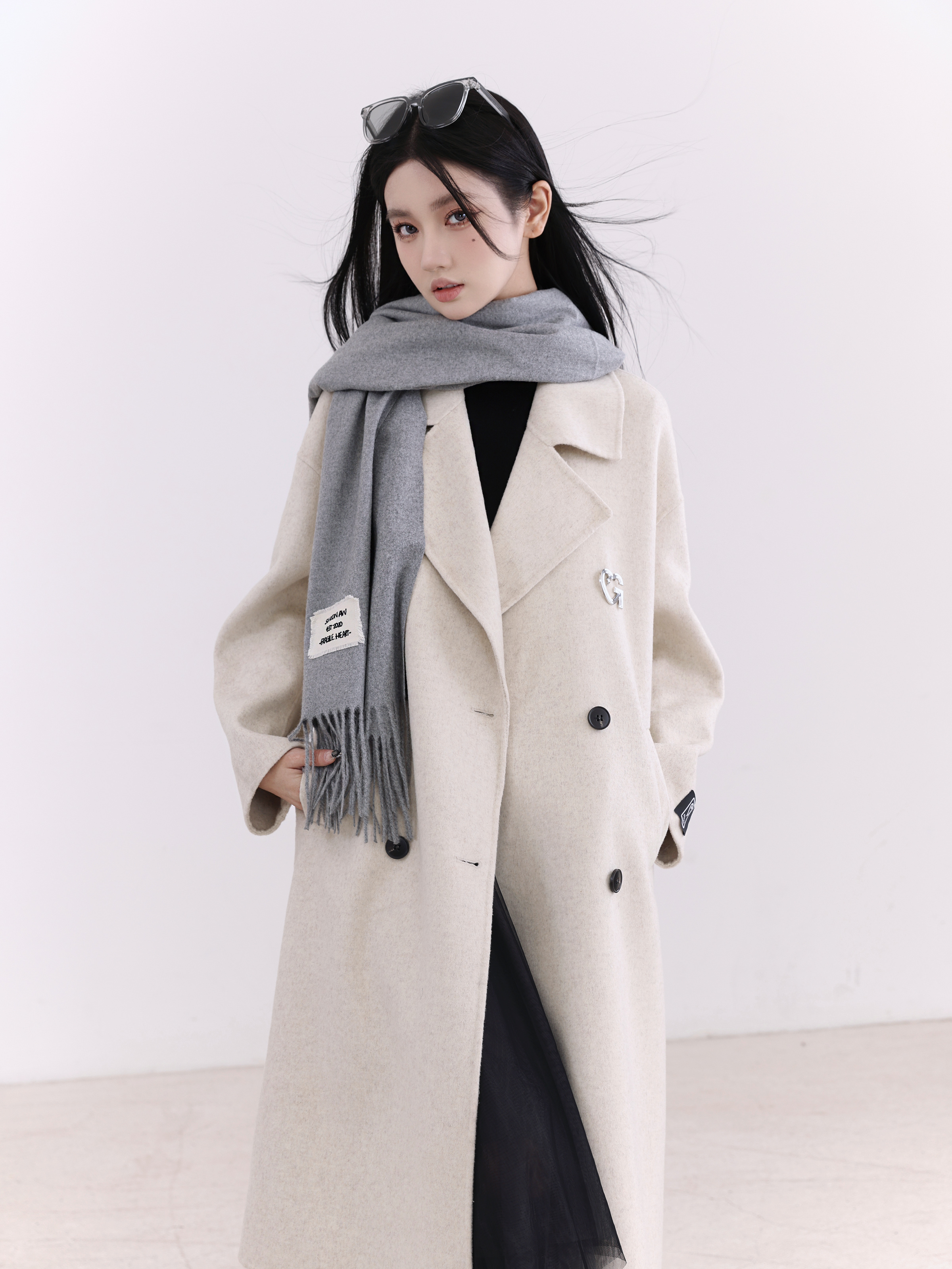 Soft Creamy Cashmere-like Scarf Shawl - Versatile Boyfriend-style Warm Scarf for Cozy Layering - Trendy Wardrobe Essential
