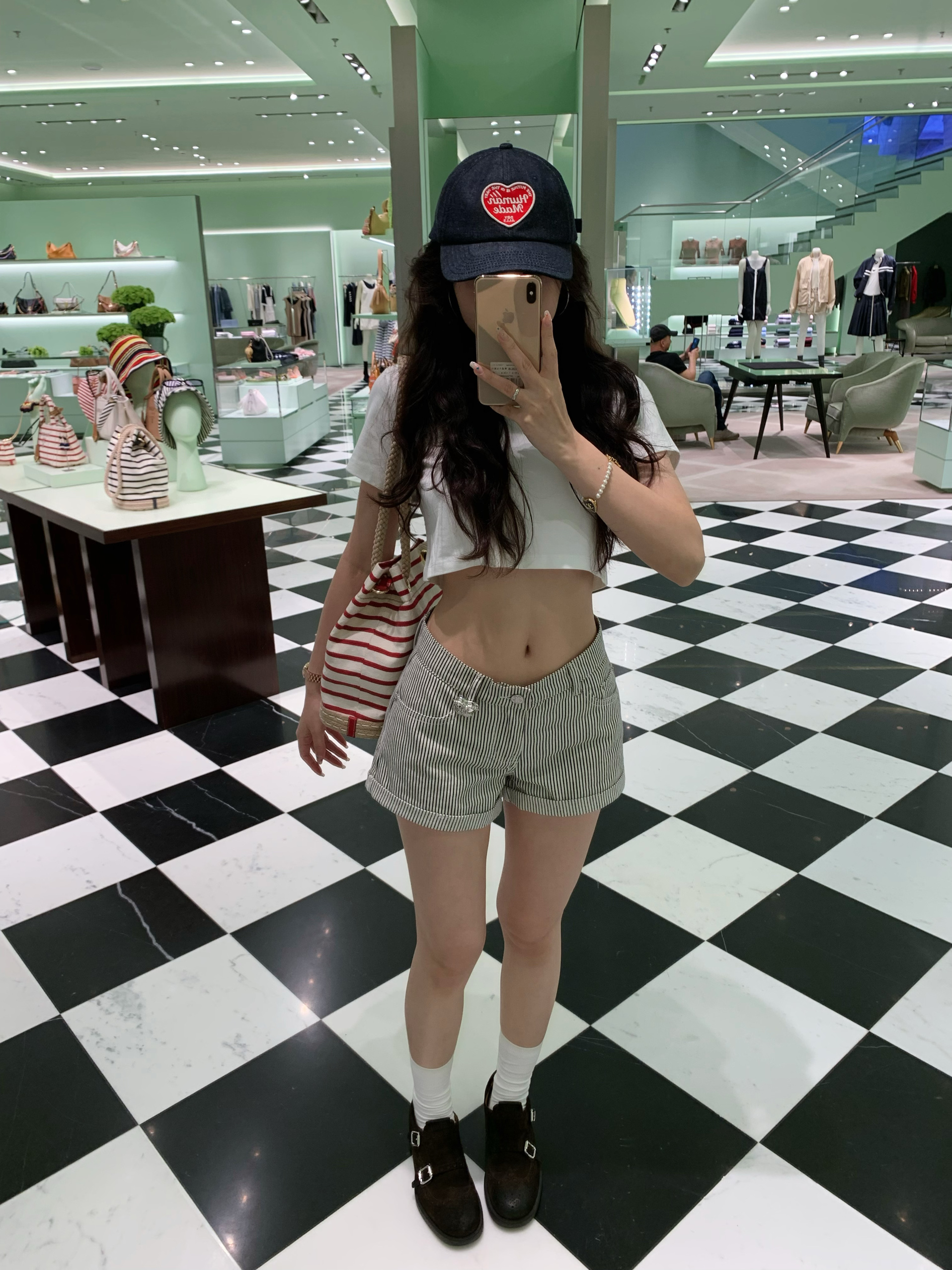 Striped A-line Shorts - Playful Casual Summer Style for Women, Perfect for Nautical Looks and Everyday Wear