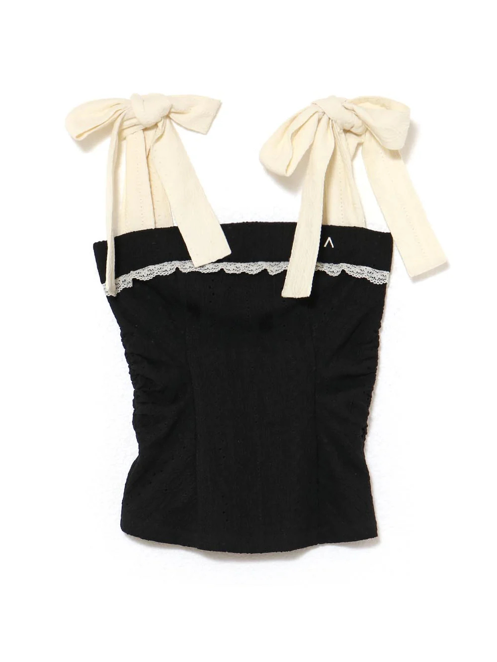 Summer and Mary Japanese Lace Trim Bow Tie Strap Camisole Top - Niche Design for Stylish Summer Looks