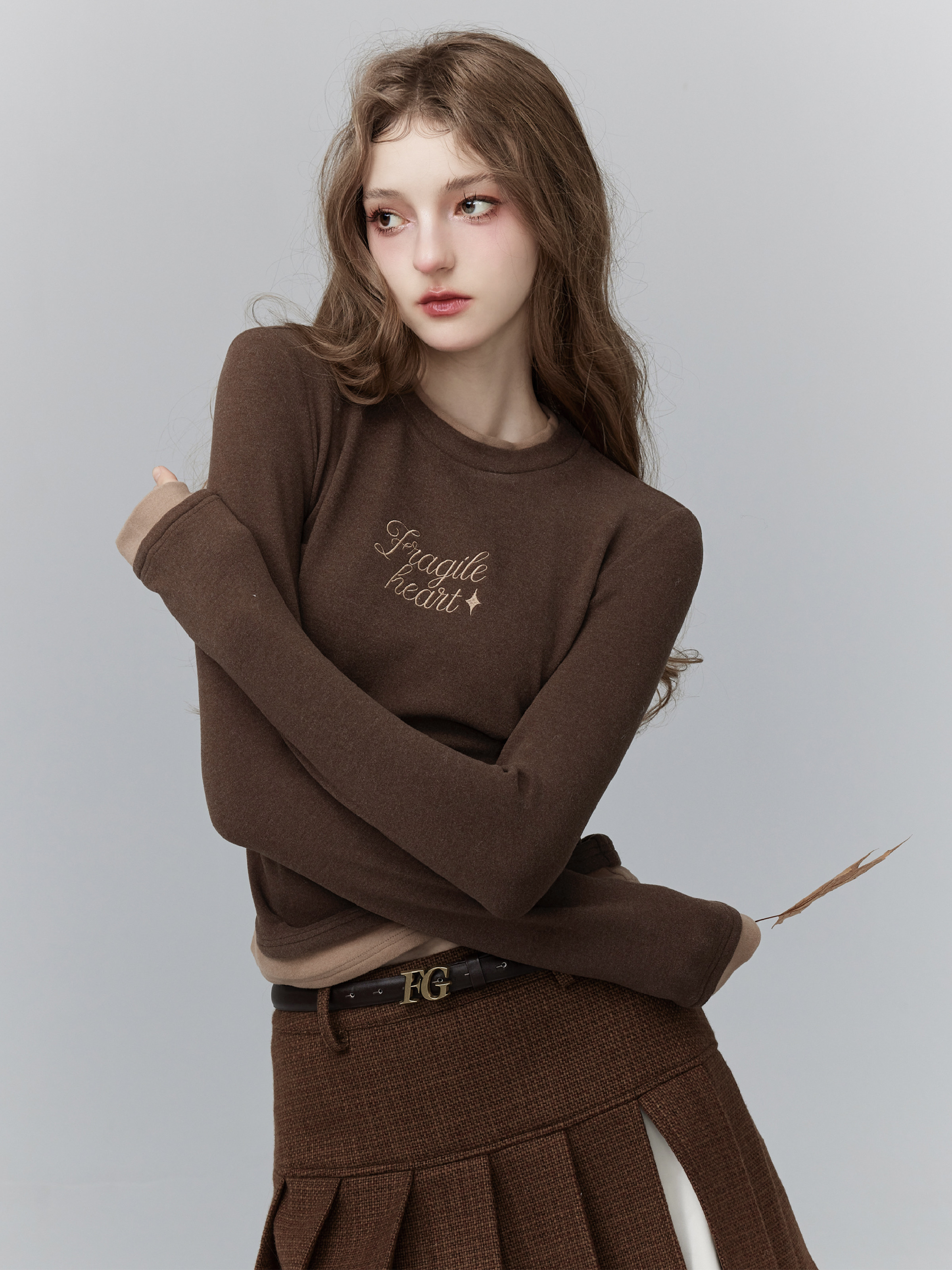 Summer Embroidered T-Shirt - Stranded Three-Color Warm Inner Layer, Fake Two-Piece Design, Perfect for Y2K and 90s Style Fashion