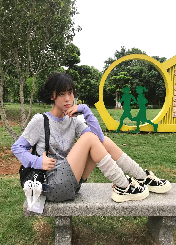 Summer Gray Polka Dot Fake Two-Piece Sports Skirt for Women, Low-Waist Elastic Slim-Fit Yoga Shorts Skirt