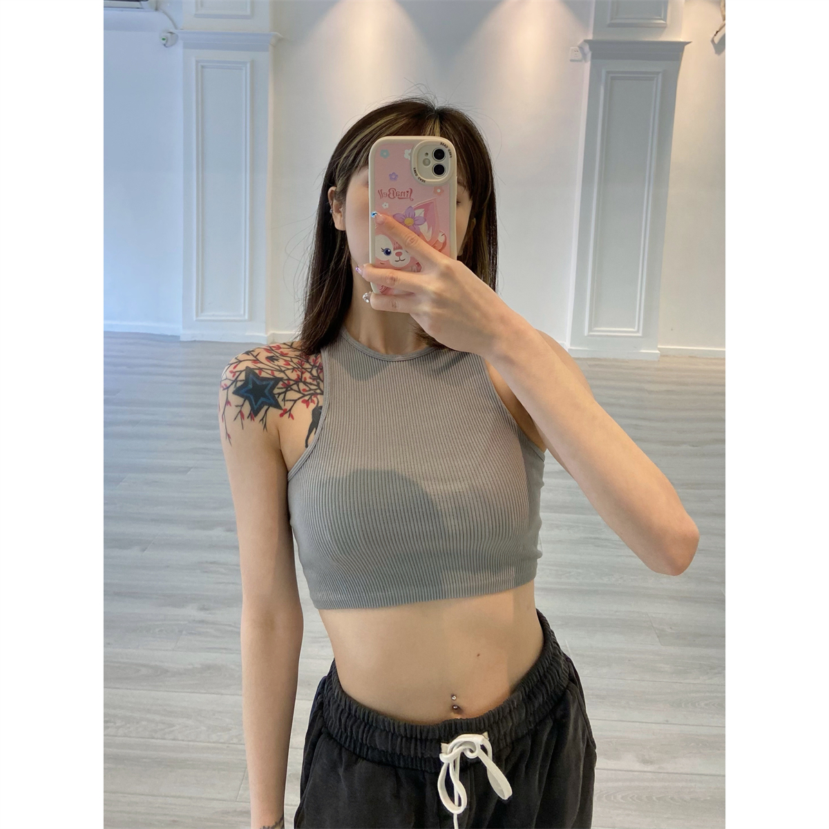 Sweet and Spicy Style Short Sleeveless Knitted Camisole Top for Women – Jazz Dance Inspired Fashion
