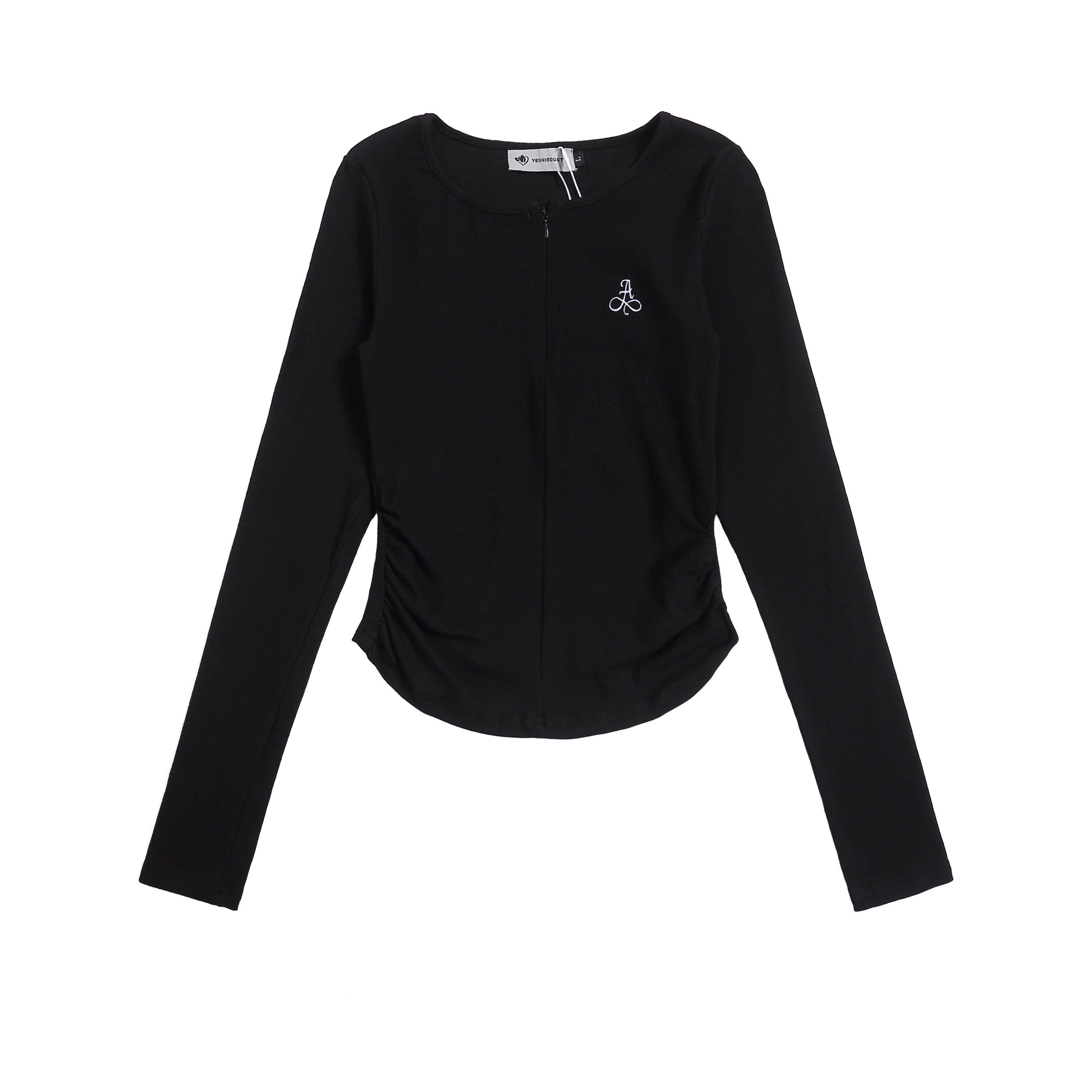 Sweet Cool Hot Girl Style Ruffled Short Sleeve T-Shirt for Women with Half Zipper, Spring Summer Slim Fit Basic Top