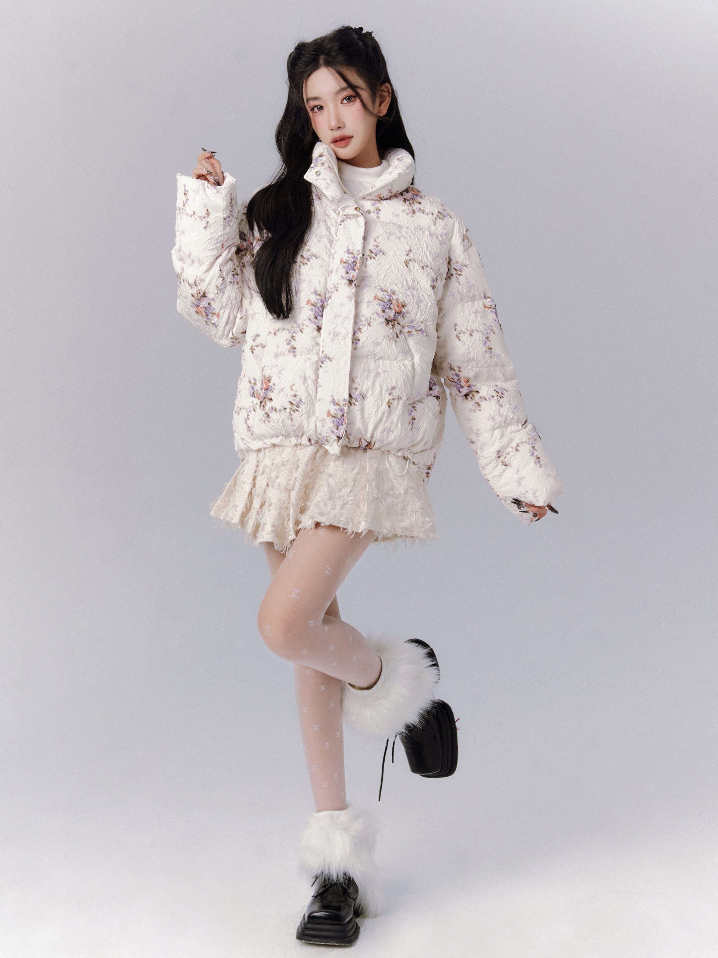 Thickened Cotton Winter Coat with Letter Design for Warmth - Stylish Fall/Winter Outerwear