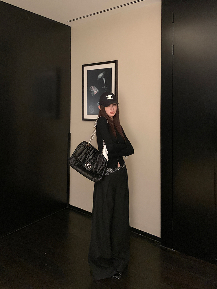Three-Dimensional Wide-Leg Hip-Enhancing Casual Pants - Fashion Pioneer 380G Suit for Trendy 90s Y2K Style