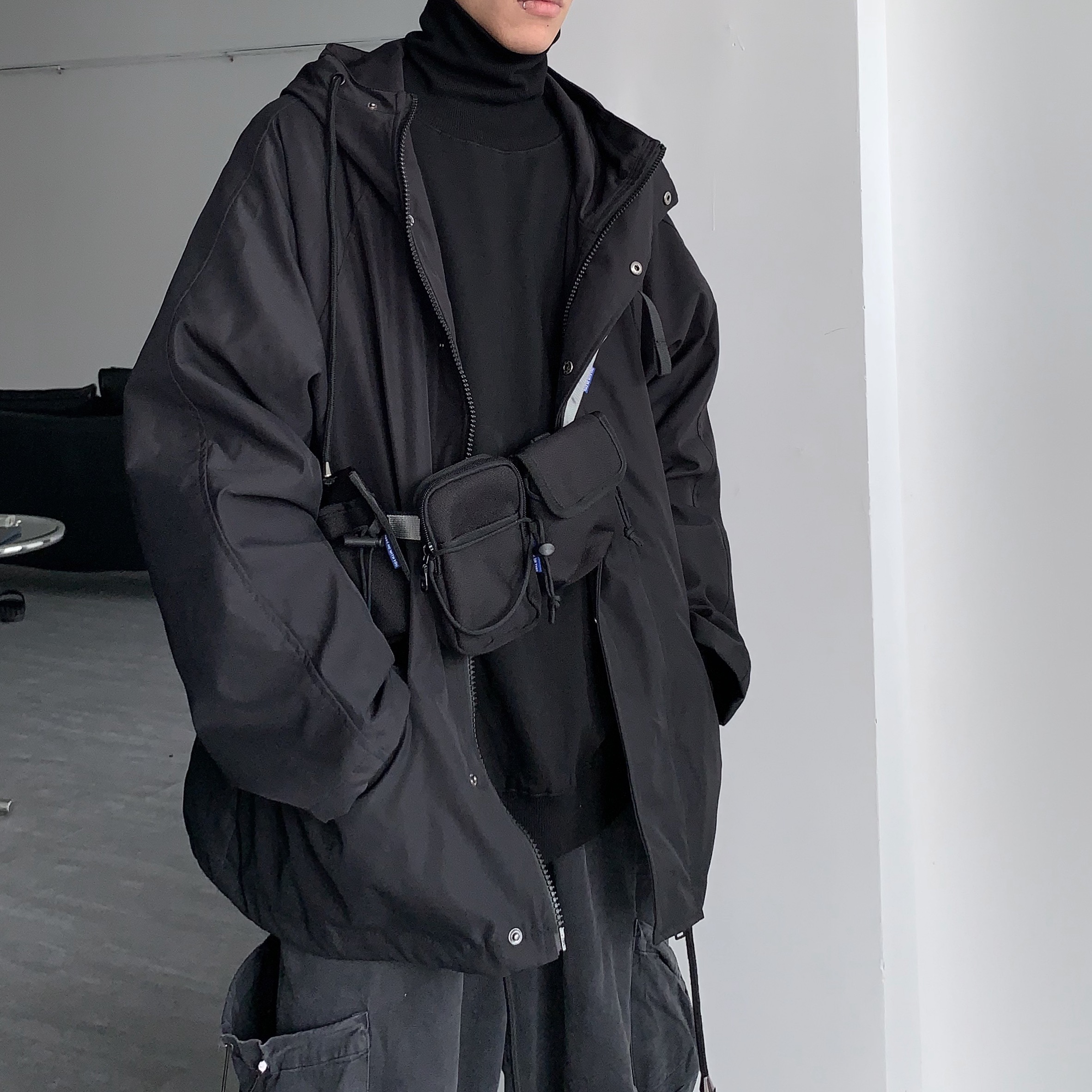 Trendy Oversized Mid-Length Windbreaker Jacket for Men and Women - Padded Cotton Coat for Autumn and Winter, INS Hong Kong Style