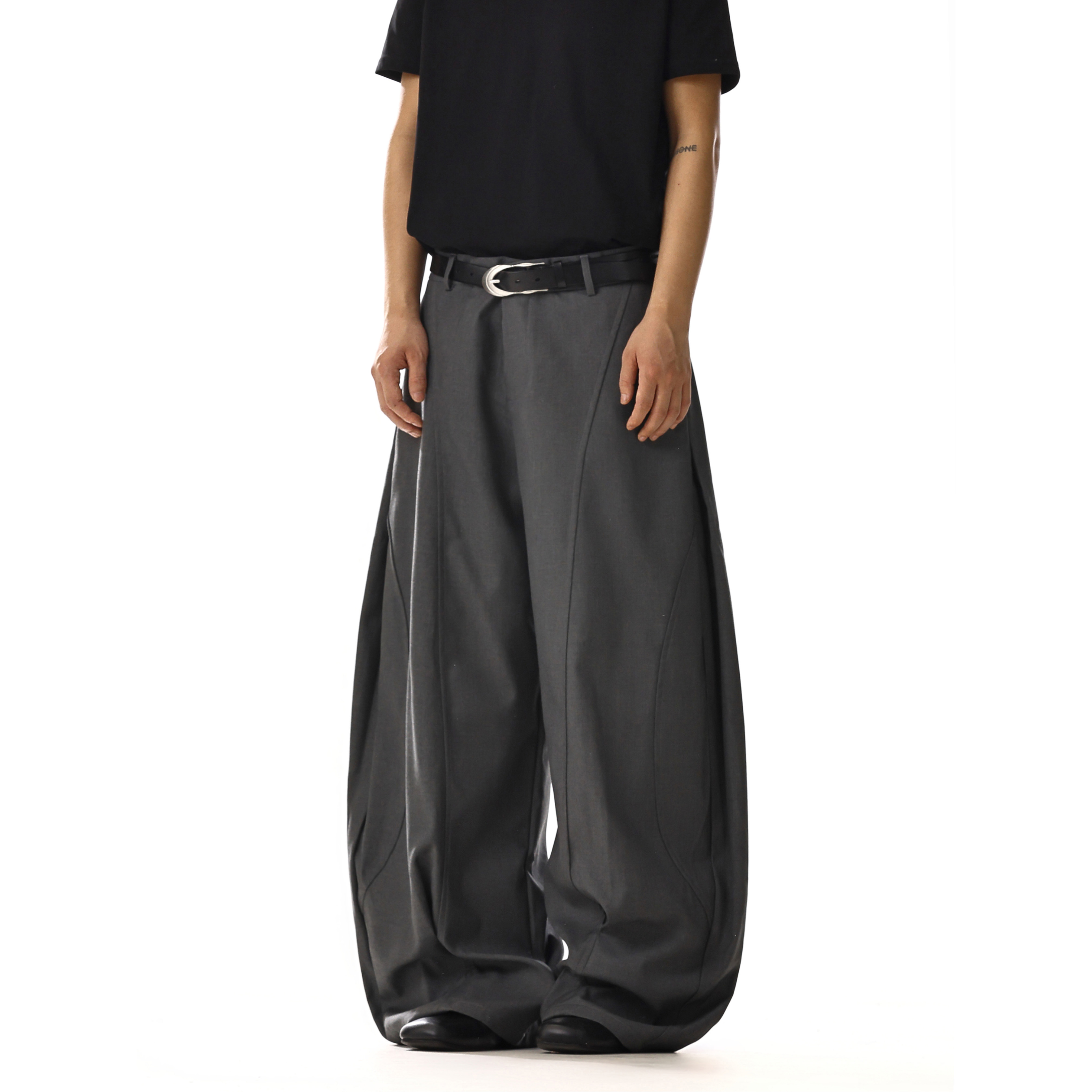 Unisex American Retro Deconstructed Casual Pants - Street Style Loose Wide-Leg Trousers for Versatile Commuting