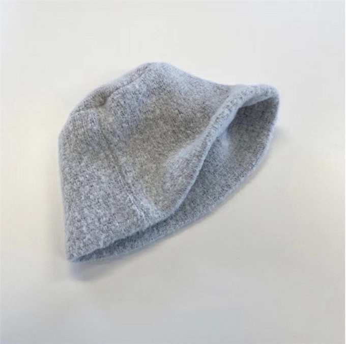 Versatile Knitted Bucket Hat for Autumn/Winter - Plush Grainy Fisherman's Hat in Korean Style