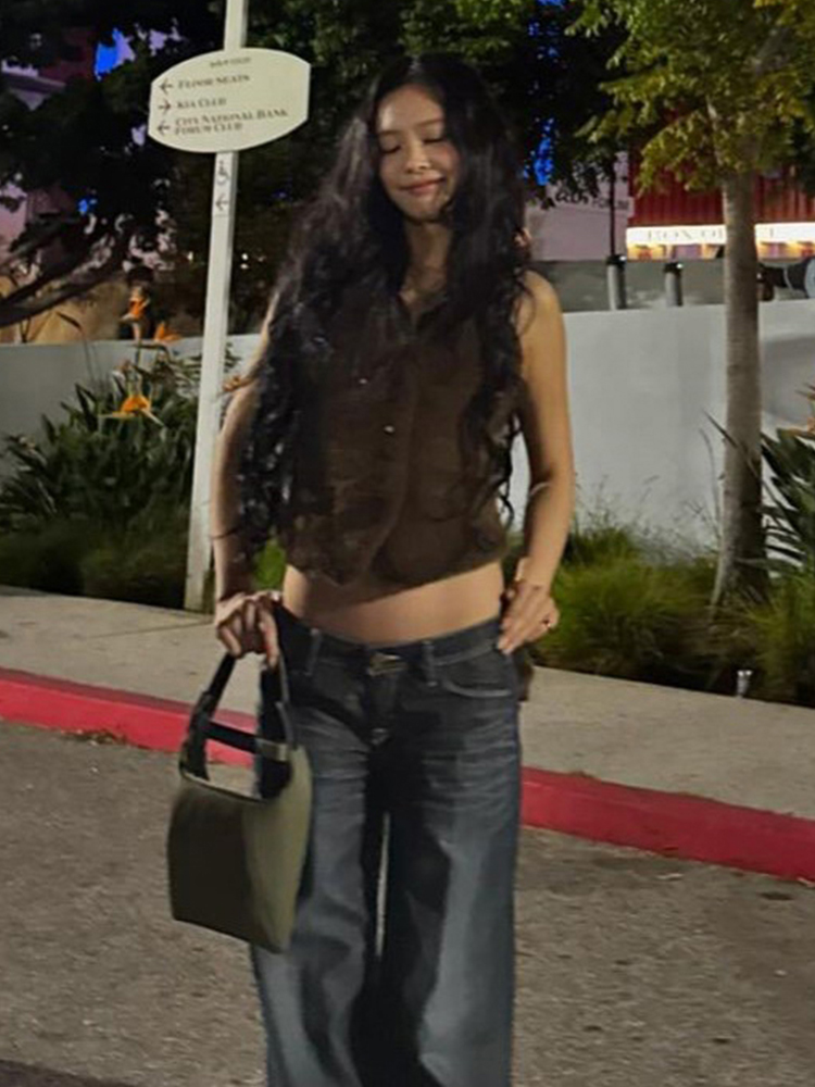 Vintage-Inspired Single-Breasted Plush Vest for Women - Quirky Autumn Winter Sleeveless Top in Jennie Kim's Style