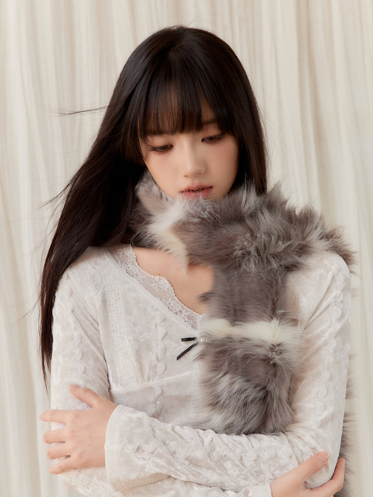 Vintage See Deer in the Deep Forest Plush Scarf - Spring Summer Warm Versatile Fashion Accessory