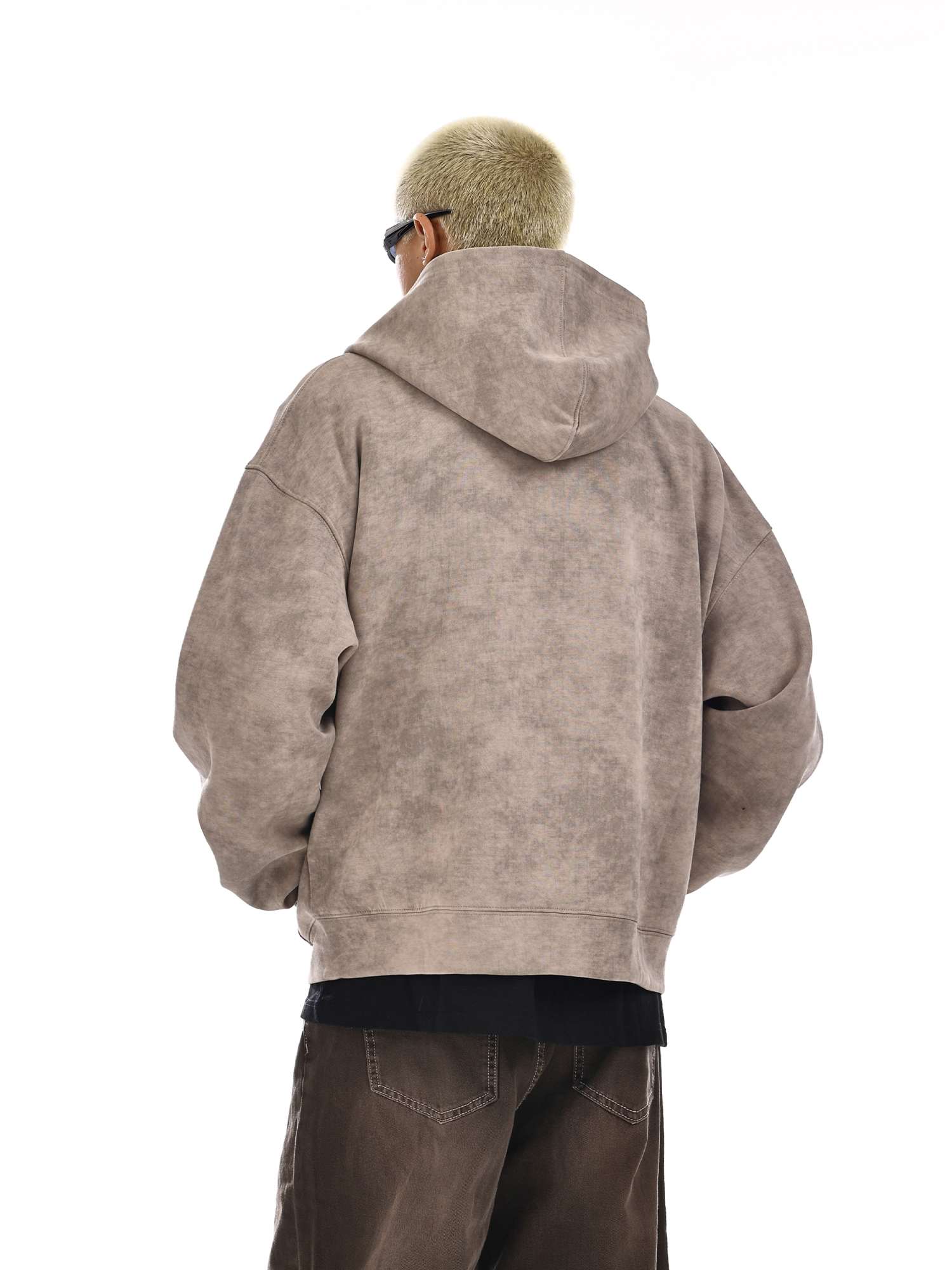 Vintage Washed Distressed Tie-Dye Hoodie Unisex Wasteland Style Casual Loose Jacket for Trendy Streetwear Fashion