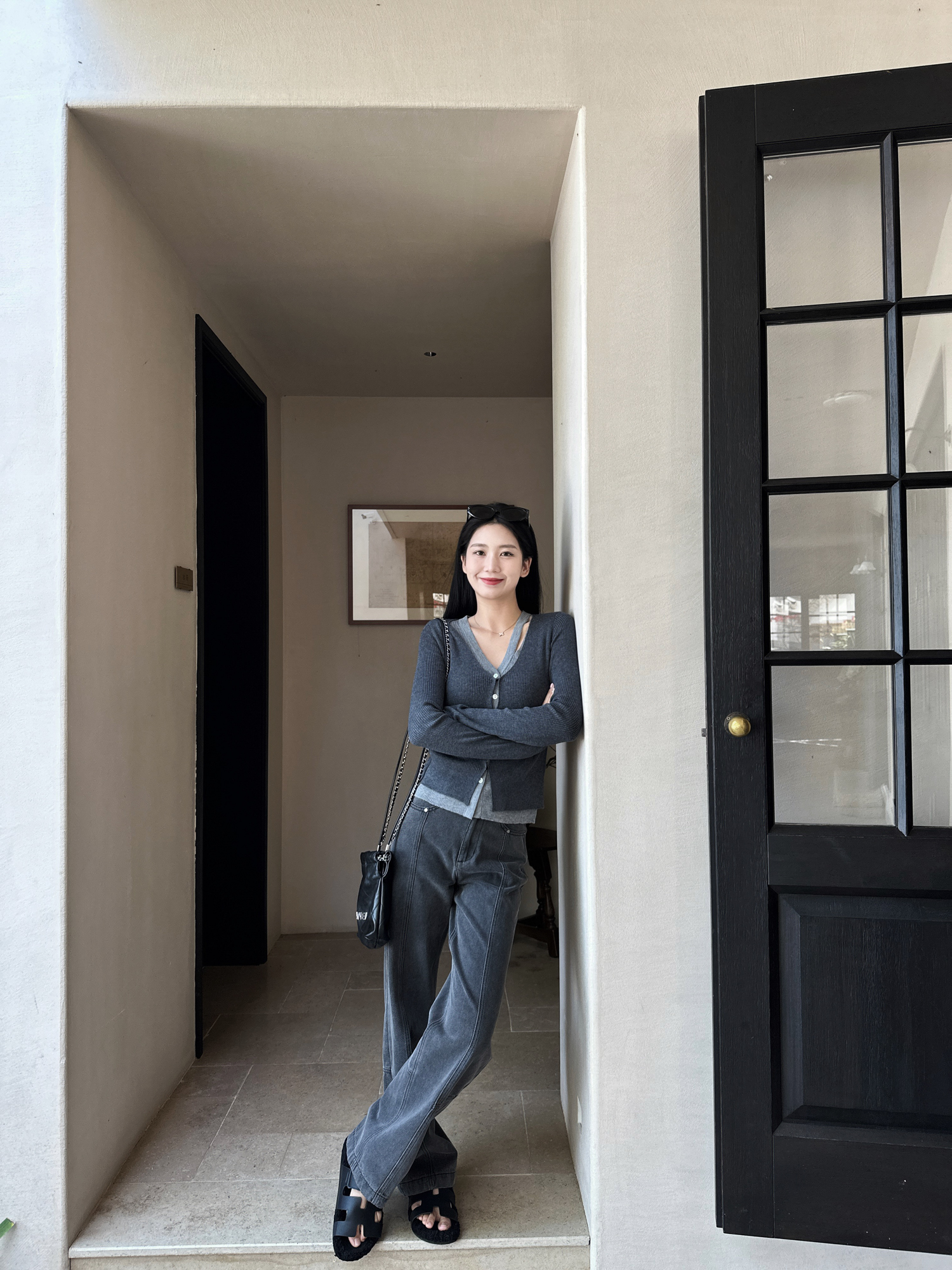 Vintage Washed Slim-Fit Straight-Leg Jeans - Minimalist 90s Style for Effortless Chic Look