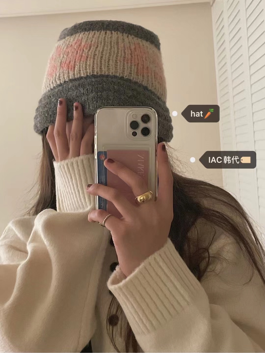 Warm Knitted Crochet Fisherman Bucket Hat with Nordic Snowflakes - Korean Style Winter Accessory
