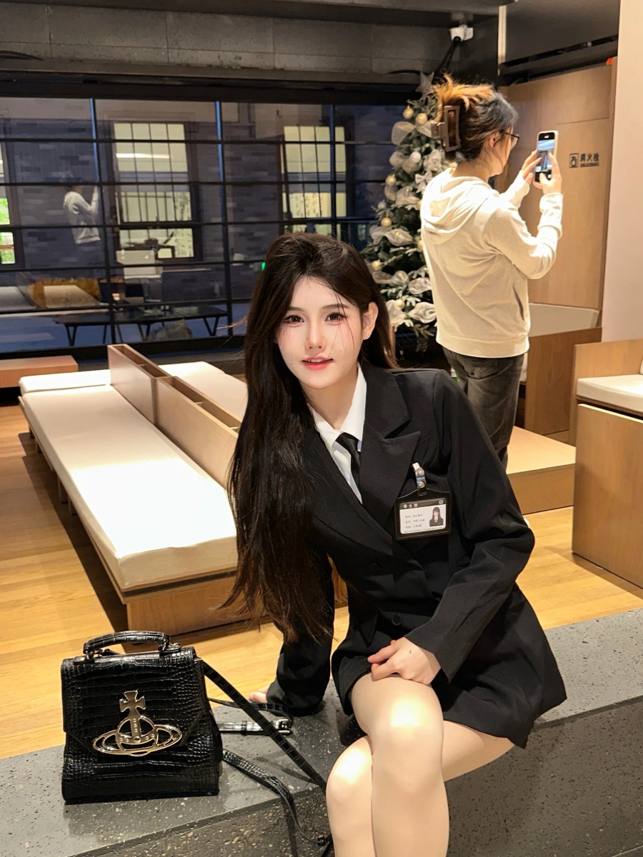 Women's American College Style Three-Piece Suit Set - Blazer, Bodycon Skirt & Top - Sexy Autumn Winter Fashion