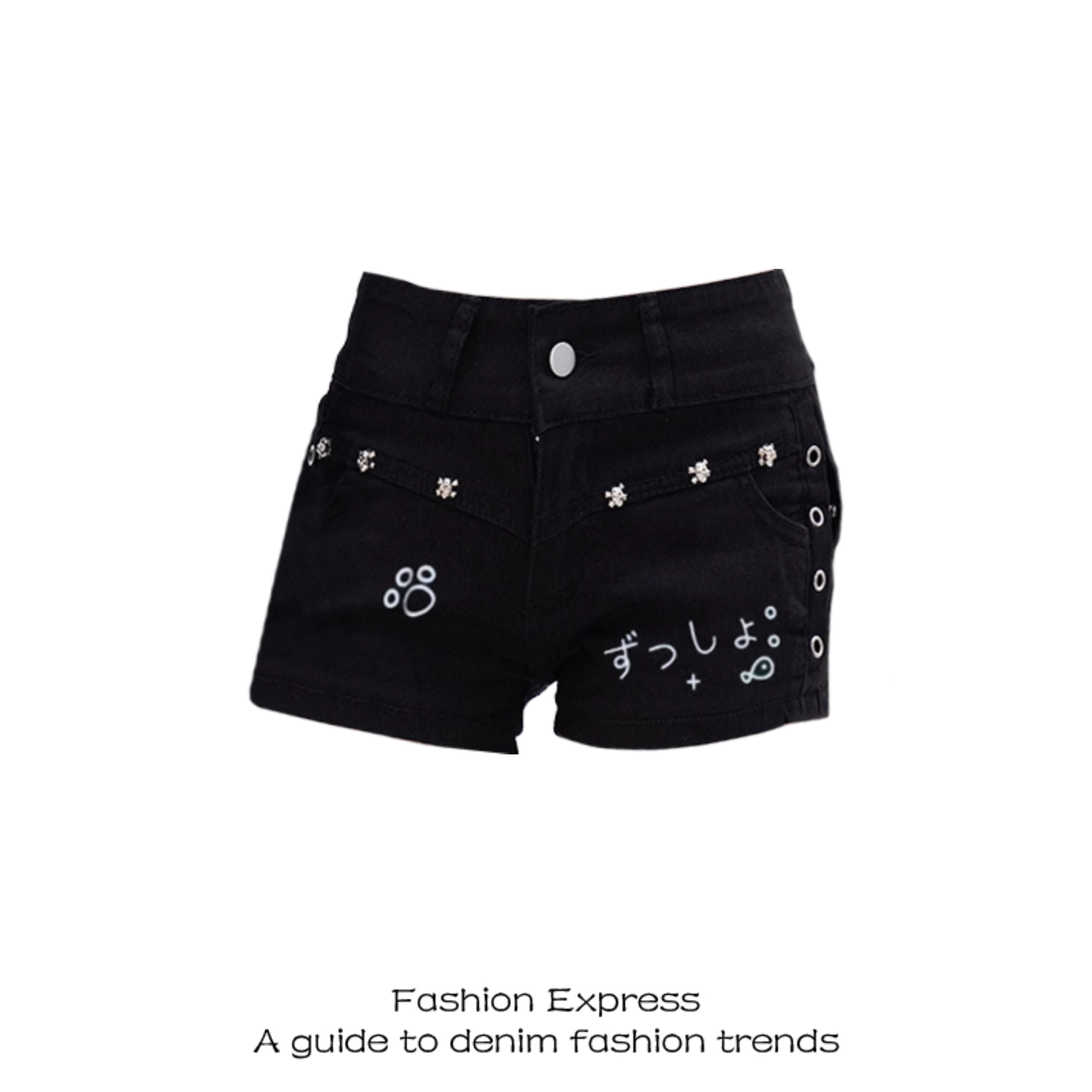 Women's Black Denim Shorts, Low Waist Slim Fit, Stretchy Summer Style 2025, Trendy Hot Girl Look