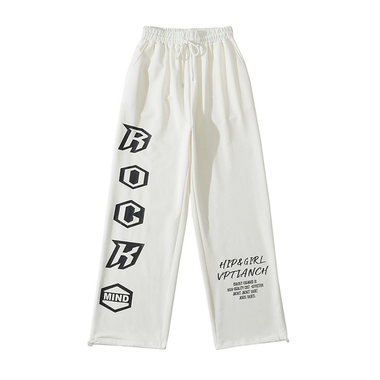 Women's Black Letter Sports Pants - Summer Loose Casual Jazz Dance Long Pants - Lightweight and Comfortable