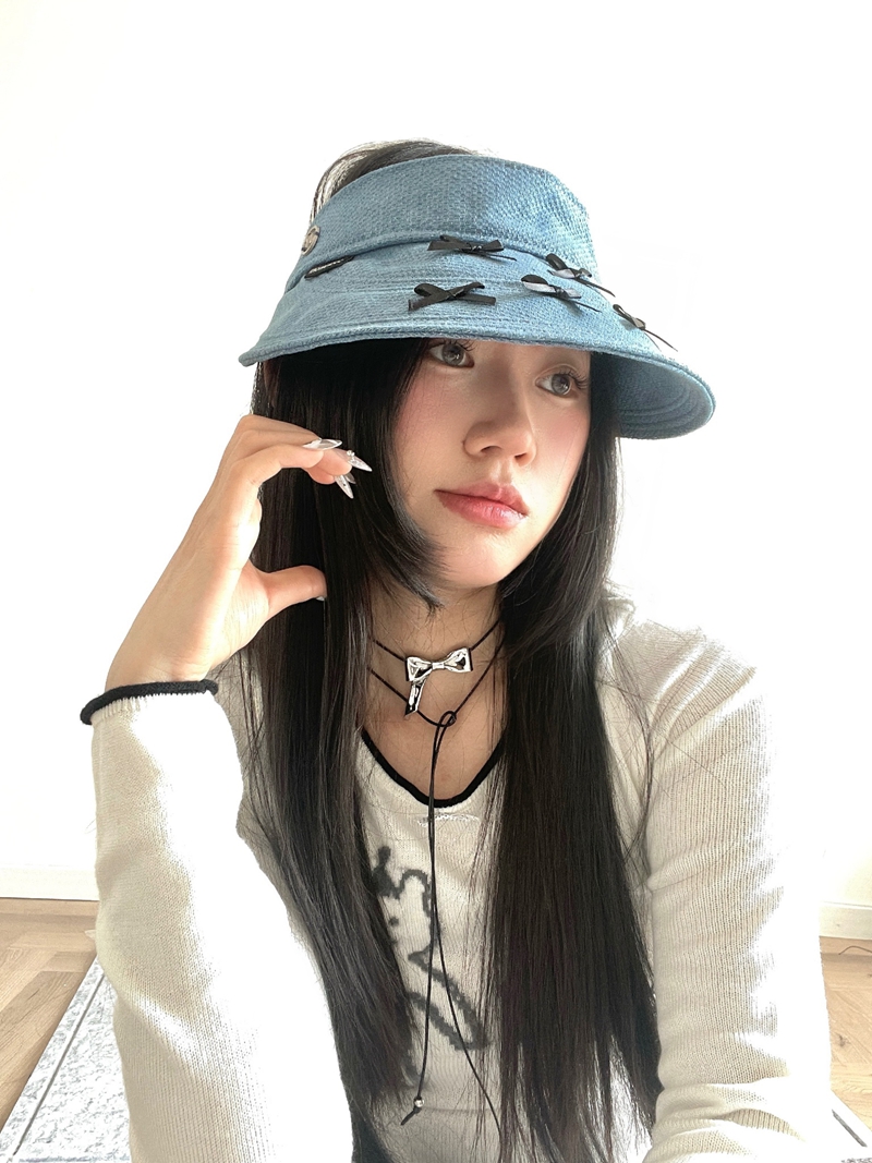 Women's Bowknot Sun Hat, Duckbill Cap for Spring and Summer, Trendy Sun Protection, Face-Slimming Design, 2024 Fashion