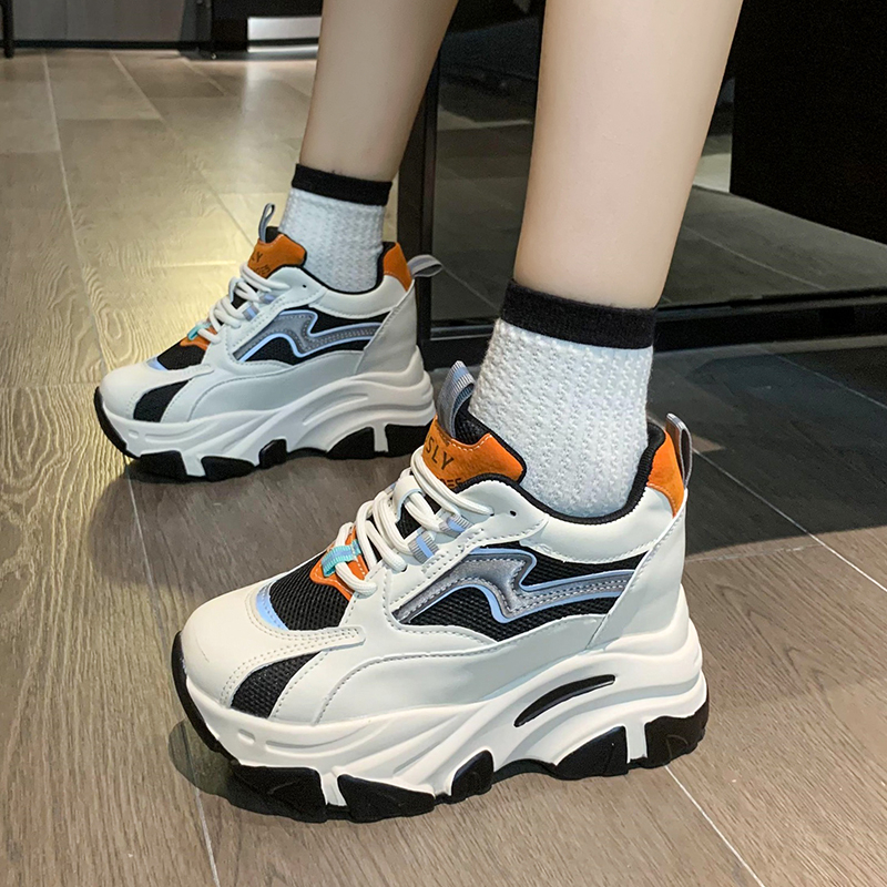 Women's Height-Increasing Dad Shoes - Soft-Soled Thick-Soled Sports Sneakers for Casual Wear - Trendy Autumn Winter 2024 Style