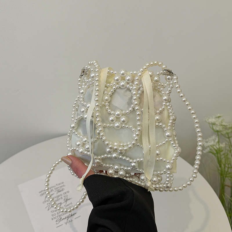 Women's High-End Metal Bead Handbag - Small Square Shoulder Bag for Summer 2025, Versatile Phone Bag, Trendy Evening Accessory