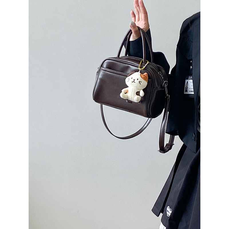Women's High-End Retro Boston Bag - Lightweight Korean Style Crossbody Shoulder Handbag for 2025 Fashion