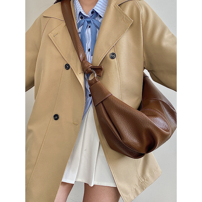 Women's Retro Soft Leather Wrinkled Dumpling Bag - Lazy Style Shoulder Crossbody Bag, 2025 Niche Design