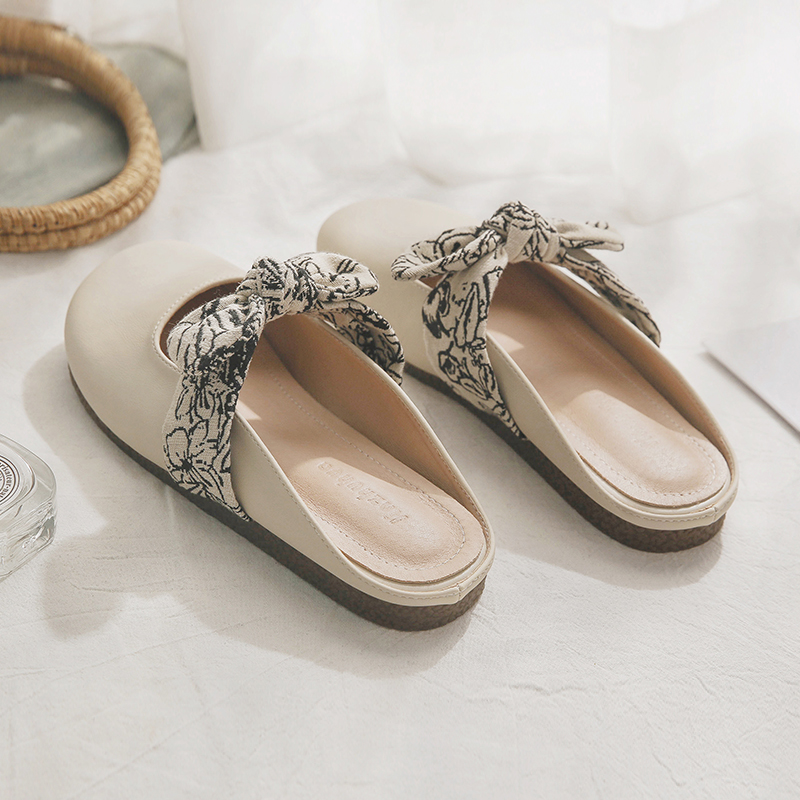 Women's Sheepskin Backless Open-Toe Half Slippers - French Style Summer Footwear, 2025 New Model for Outdoor Comfort