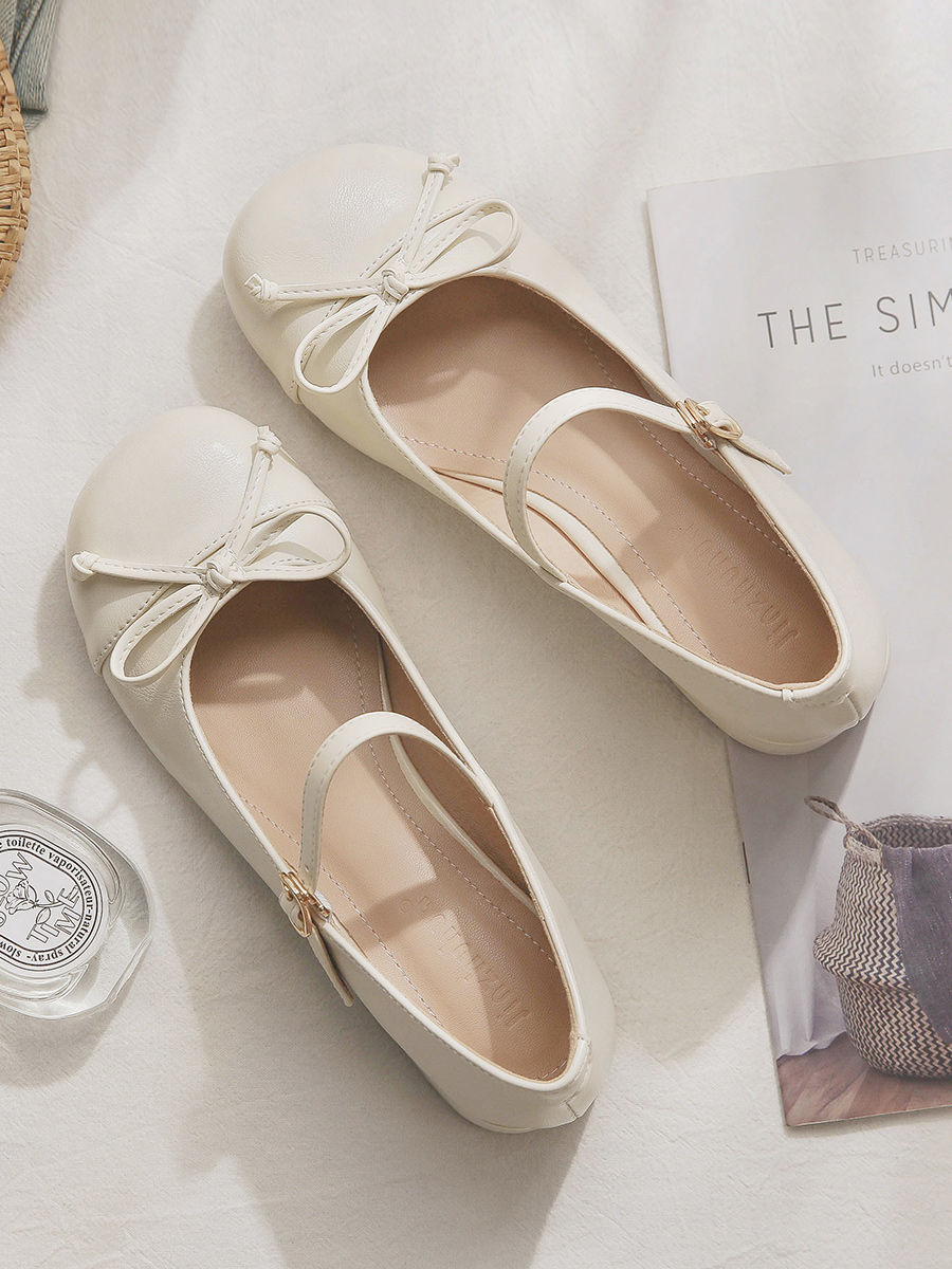 Women's Sheepskin Mary Jane Shoes - French Style Chunky Heel for Skirts - Spring Autumn Fashion