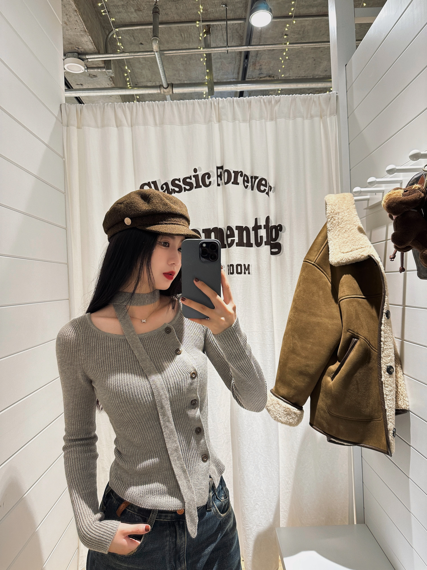 Women's Slim Fit Asymmetrical Neck Halter Tie Wool Knit Top - Slightly Tipsy Heartbeat & Pure Desire Design, Y2K Style