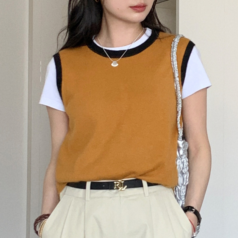 Women's Spring 2023 Raccoon Knit Vest - Round Neck Pullover Cardigan Sweater, Cozy Layering Essential for Effortless Style