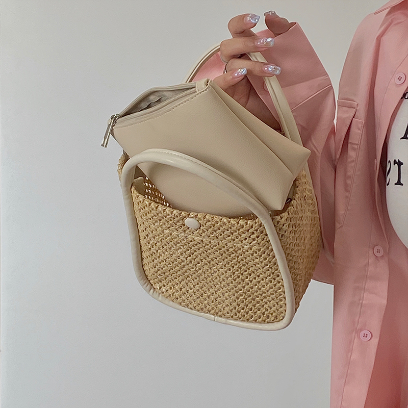 Women's Spring Summer Small Bucket Bag - Niche Design Shoulder Crossbody Handbag with Matching Mother Bag