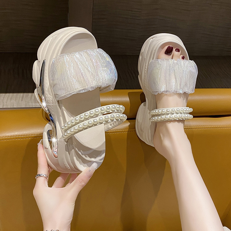 Women's Thick-Soled Height-Increasing Open-Toe Wedge Slippers - Casual Summer Beach Shoes