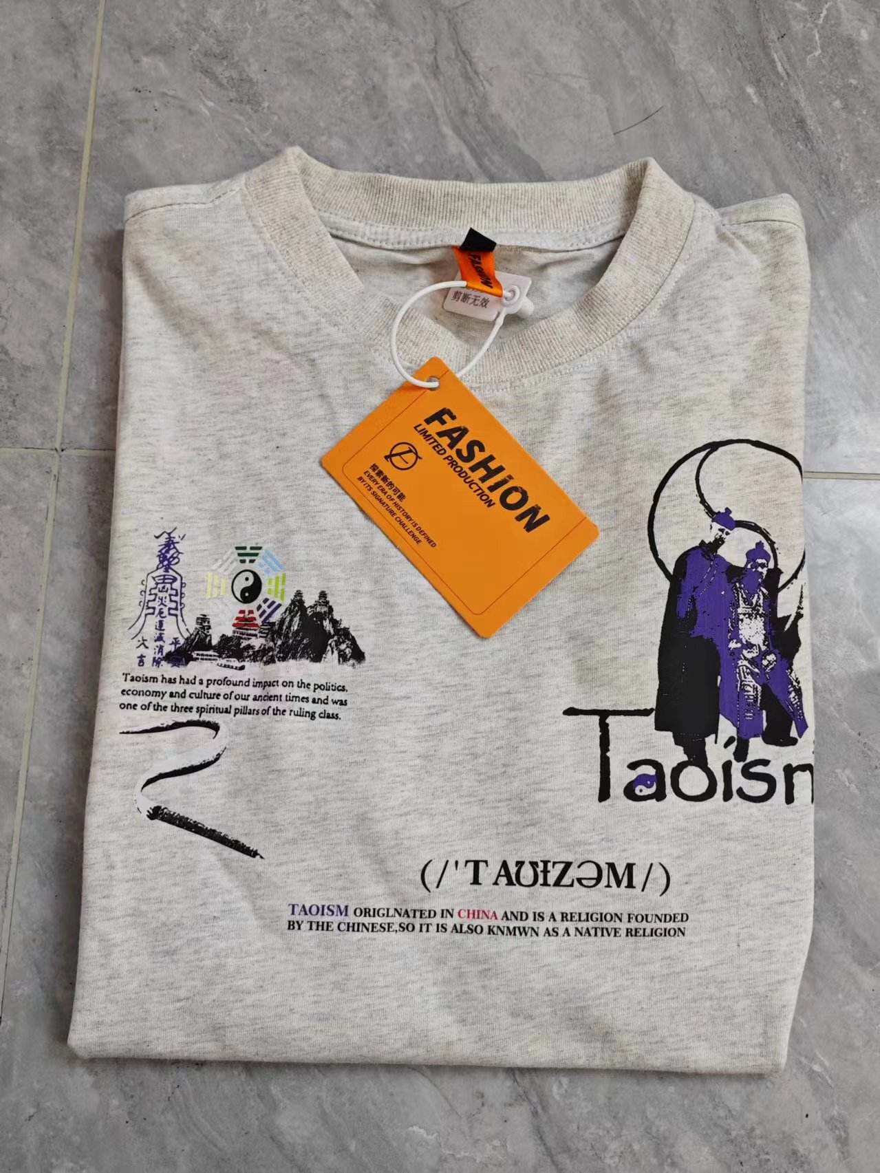 Wudang Mountain Printed Couple Short-Sleeve T-Shirt for Women - Loose Fit, Chinese Style Fashion, Trendy Casual Top