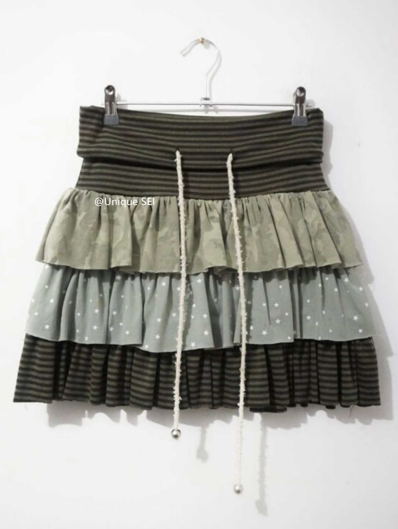 Y2K Harajuku Patchwork Retro Puffed Midi Skirt - Unique Summer Japanese Casual Style