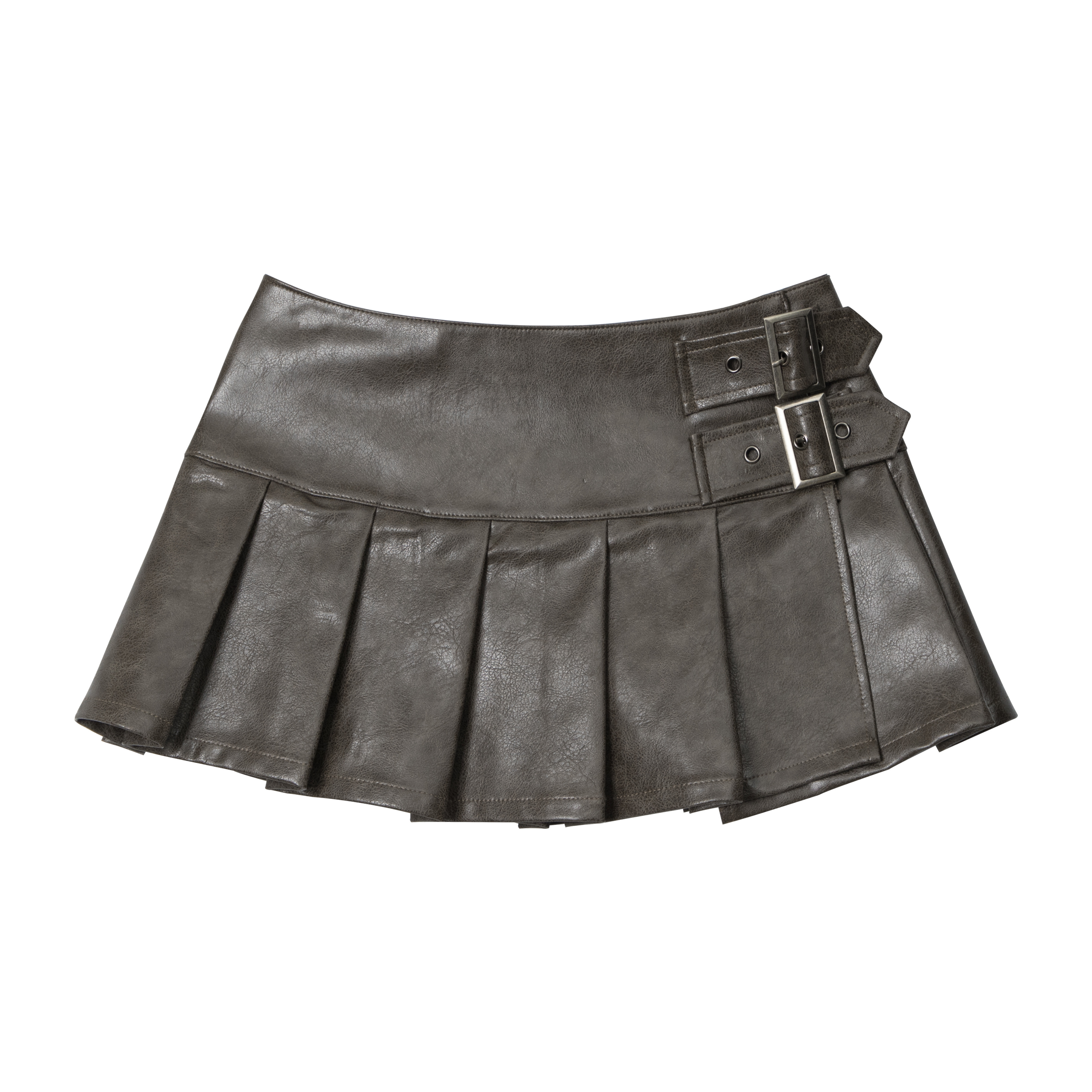 Y2K Mini Leather Skirt for Women - Retro American Style Ultra-Short Pleated Skirt, Sexy and Slimming Design